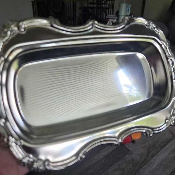 Vintage Silver-Plated Butter Dish Set w/ Glass Insert & Knife Goth Luxury NYE - Picture 4 of 7